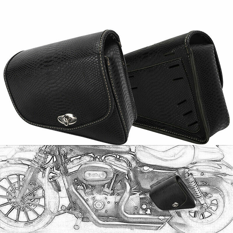 Motorcycle Gear Bag - Motorcycle PU Leather Luggage Side Saddle
