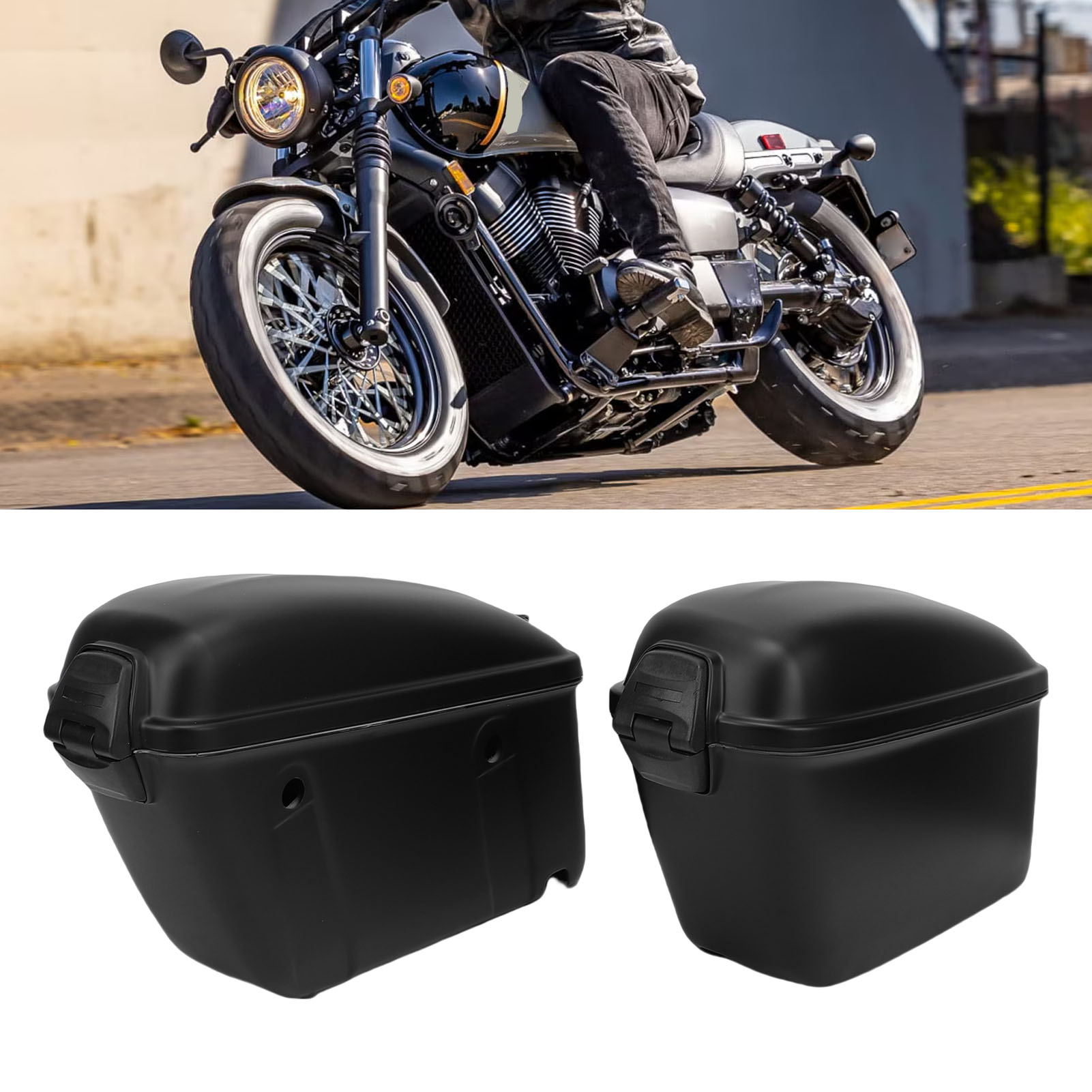 Motorcycle Gear Bag - 22L Motorcycle Hard Saddle Bags with