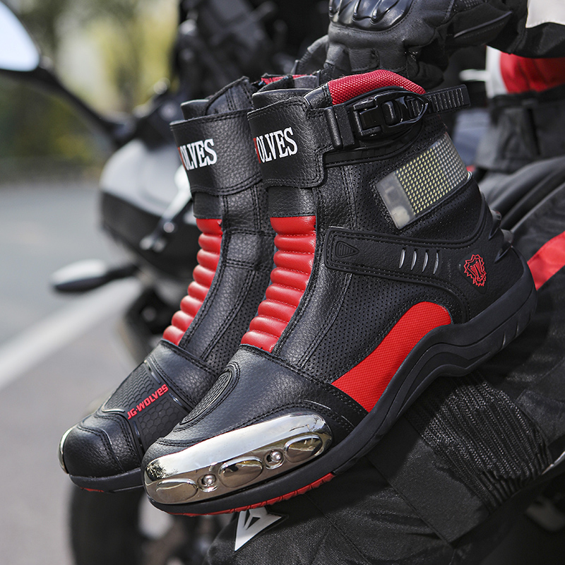 JG.WOLVES Leather Biker Shoes  - Motorcycle Gear Mens 评论和价格