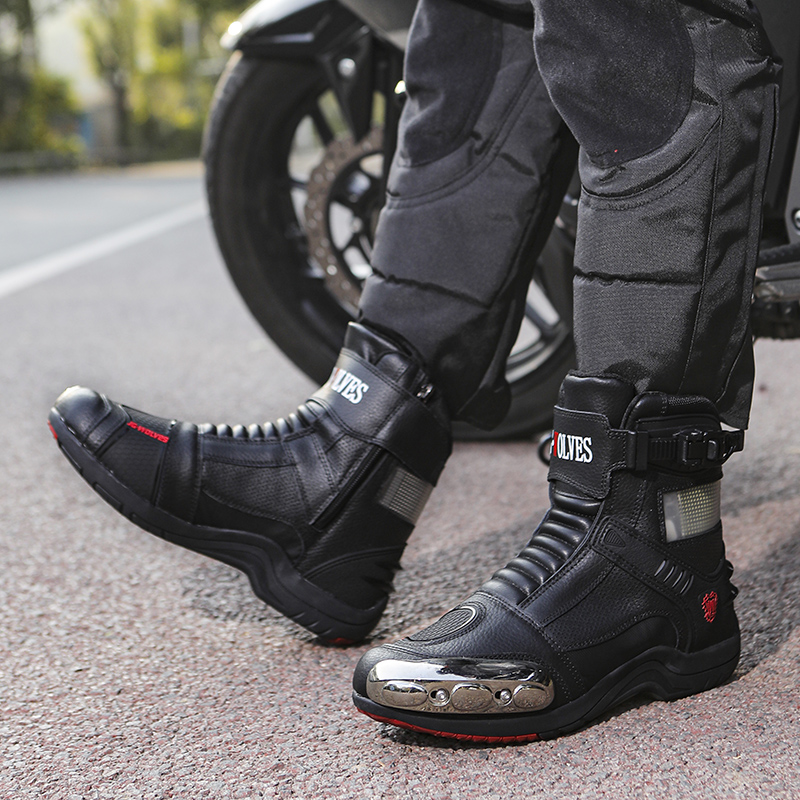 JG.WOLVES Leather Biker Shoes  - Motorcycle Gear Mens 评论和价格