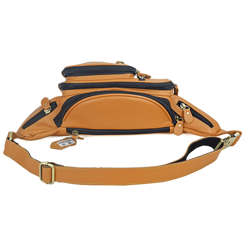 Men Genuine Leather Waist Pack - Motorcycle Gear Bag 评论和价格