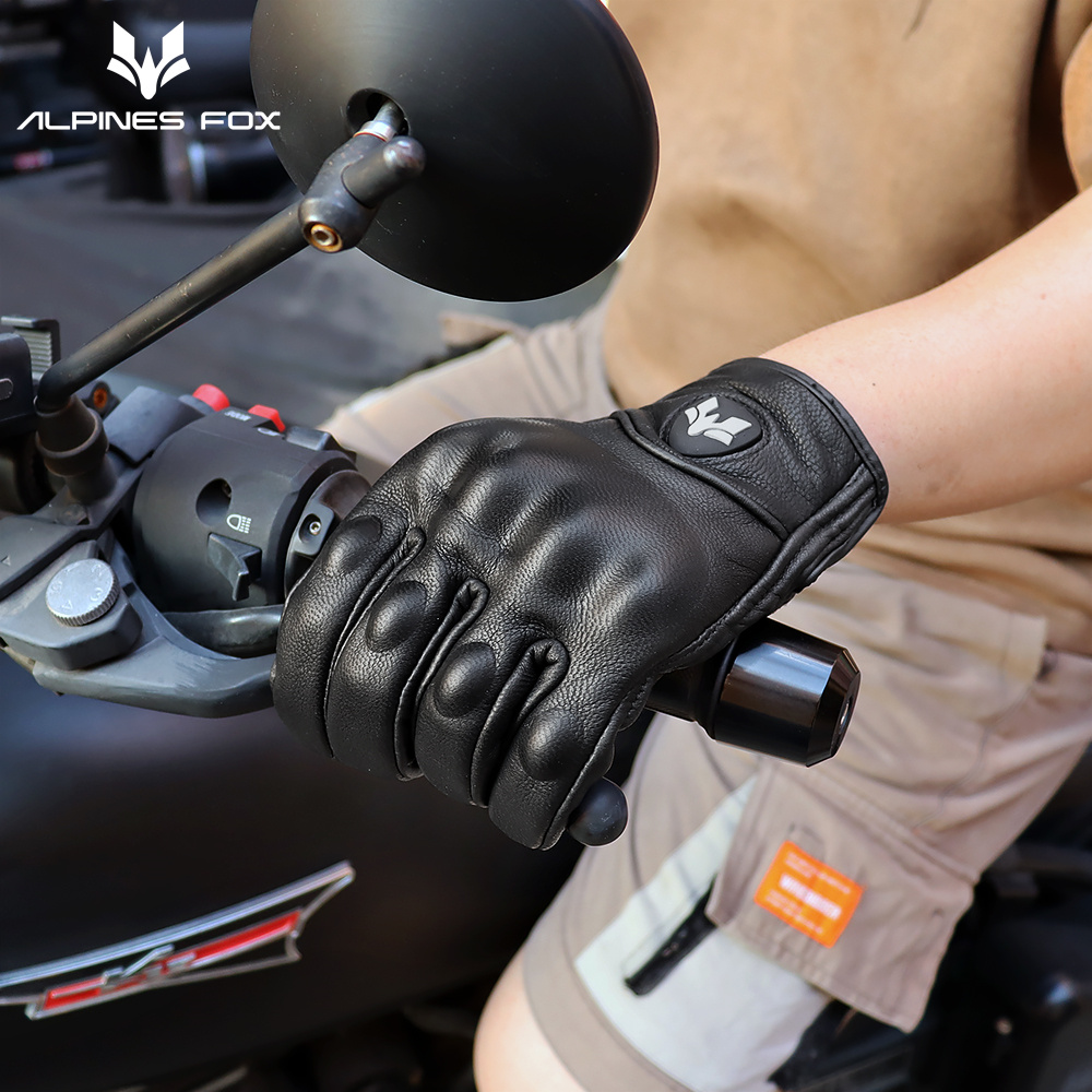 Retro Motorcycle Leather Glove - Motorcycle Gear Fox 评论和价格
