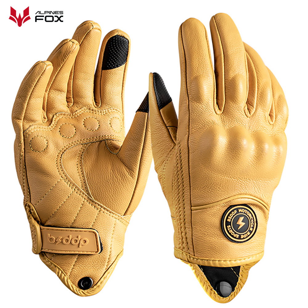 Retro Leather Motorcycle Glove - Motorcycle Gear Fox 评论和价格