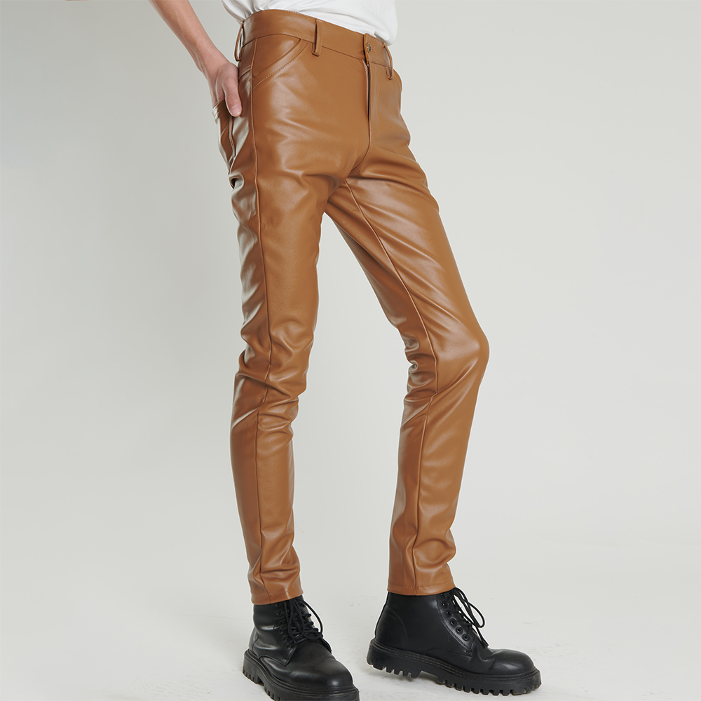 Men's Leather Pants Skinny Fit - Motorcycle Gear Mens 评论和价格