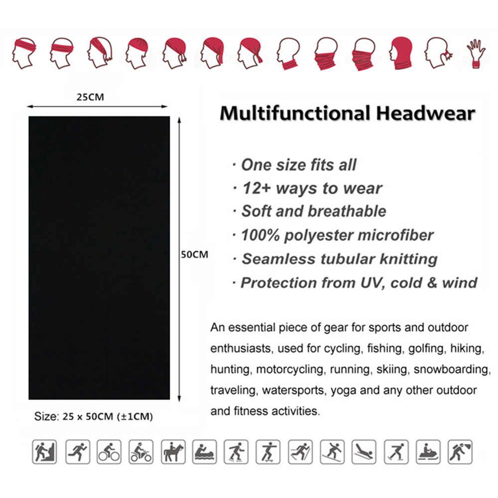 Seamless Solid Color Bandanas  - Neck Warmer Balaclava 评论和价格
