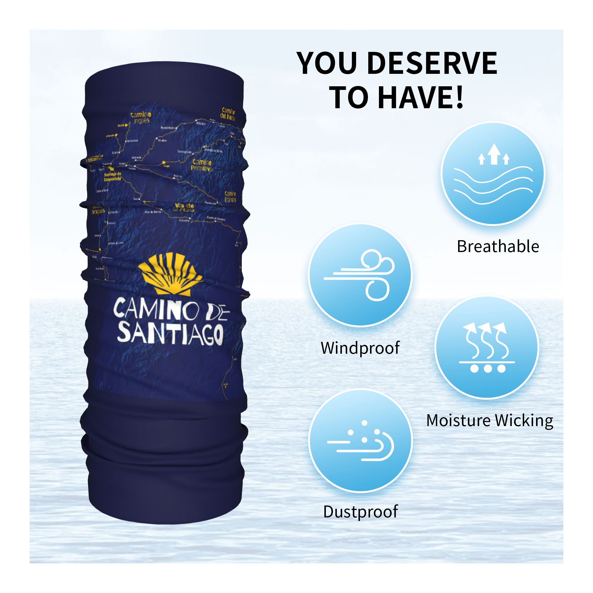 Camino de Santiago Hiking Band - Neck Warmer Balaclava 评论和价格